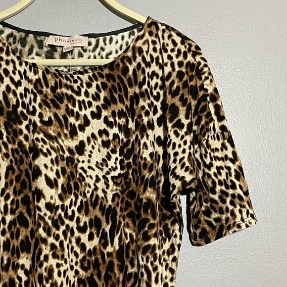 Philosophy Blouse Women XS Leopard Cheetah Snake Skin Gothic Goth Animal Brown - Picture 5 of 12